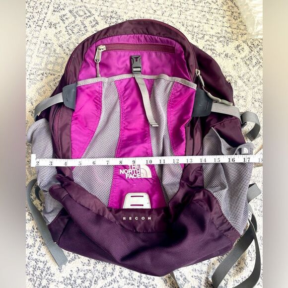 The North face Recon laptop bookbag Purple/Grey Padded Staps backpack - Picture 11 of 14